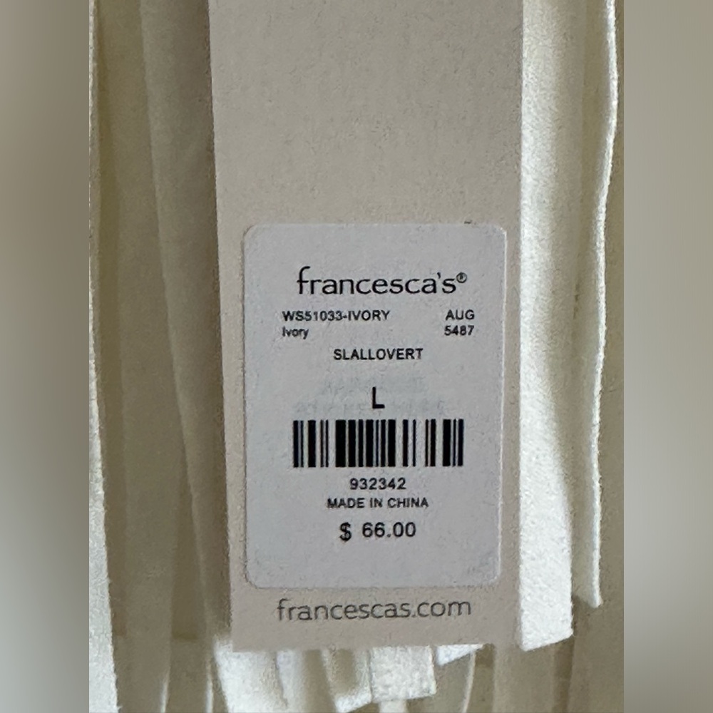 A1- 423 Miami NWT white tassel mini dress western size large - Picture 5 of 12